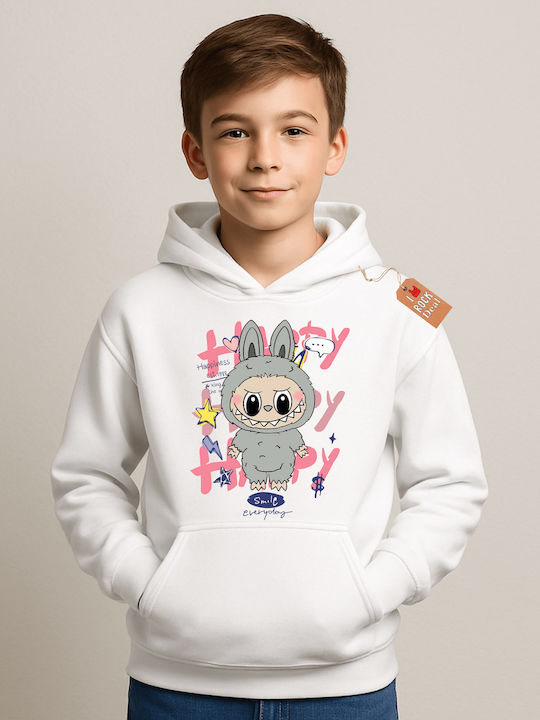 Rock Deal Kids Sweatshirt with Hood White Labub...