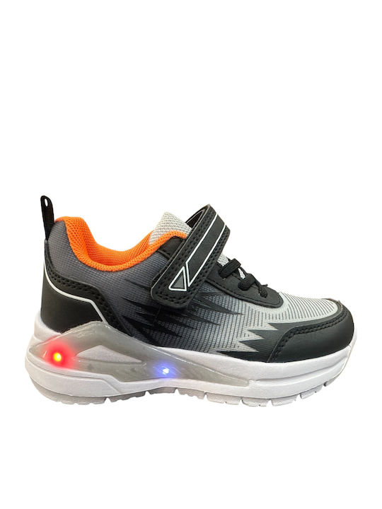 Παιδικά Sneakers με Σκρατς & Φωτάκια Γκρι