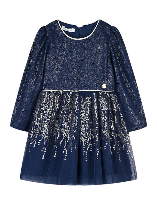 Energiers Children's Dress Long Sleeve Tulle Blue