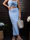 NISAN TRIKO Feminin Caftan de Plajă Blue