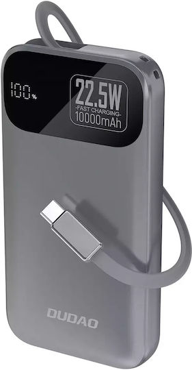 Dudao K31 Power Bank 10000mAh 22.5W με Θύρα USB-C Power Delivery / Quick Charge Γκρι