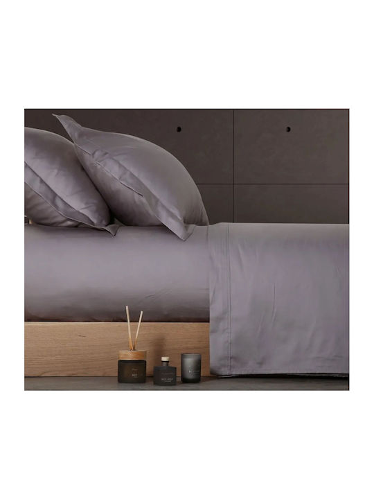 Sheet Sets King Size with Elastic 220x240cm. Charcoal 4pcs