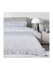 Das Home Bettbezug-Set Baumwolle Übergröße mit 2 Kissenbezügen 220x240 Daily White
