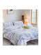 ForHome Duvet Cover Set Queen with 2 Pillowcases 220x240 Sky Blue