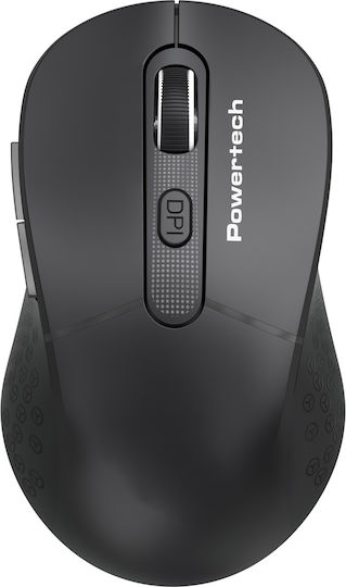 Powertech PT-1466 Безжичен Ергономичен Мишка Черен