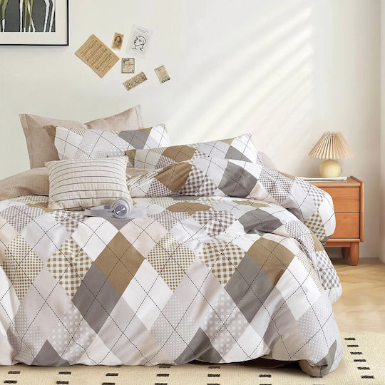 Beauty Home Комплект Пухено Куинсайз 220x240бр Art 12276 Grey, Beige 3бр