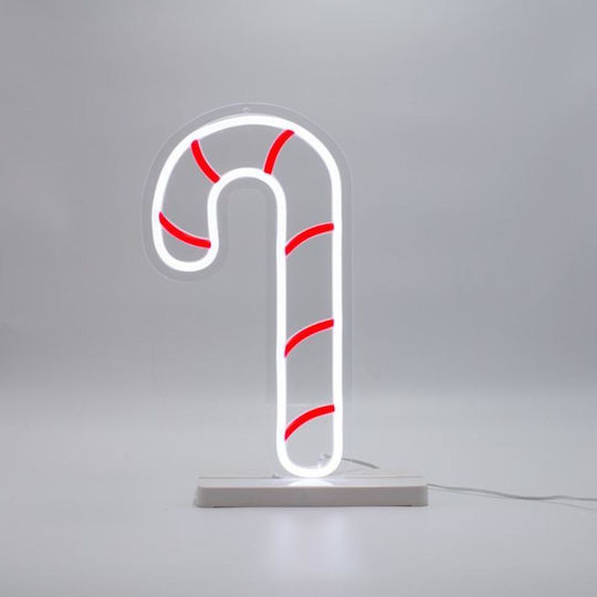 Eurolamp Neon Light Tube Design 18x33cm Candy Base 4.5v Transformer Red & White Led Extension Power Supply 3m Ip44 Eurolamp