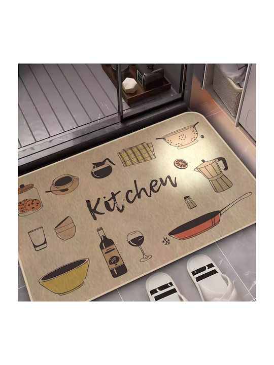 Hu-414 Rectangular Kitchen Mat with Anti-slip Underlay Chu-414 40x60εκ.