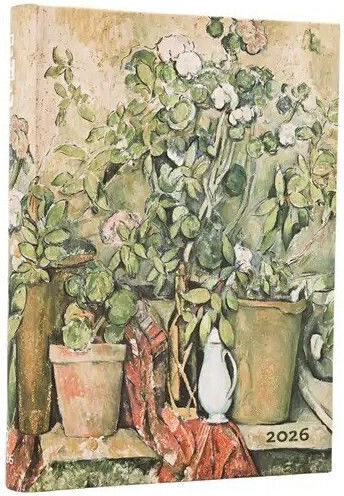 2026 Daily Diary Cezannes Terracotta Pots Flowers Midi 13x18 Hard Cover Elastic Closure Paperblanks 9780349707525