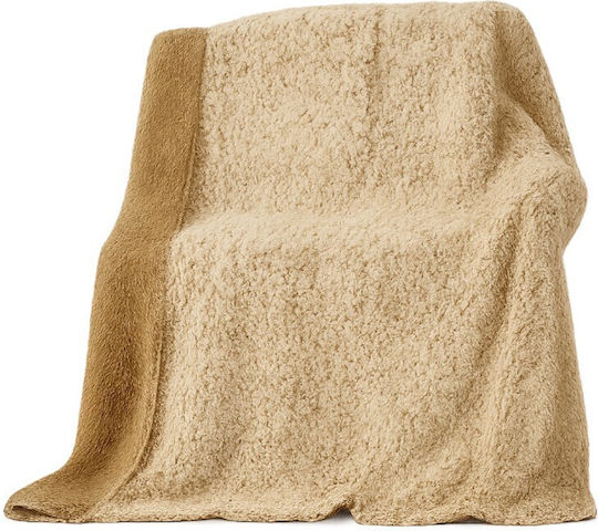 ForHome Κουβέρτα Sherpa Μονή 160x220εκ. Καφέ