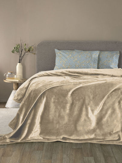 Palamaiki Κουβέρτα Fleece Υπέρδιπλη 220x240εκ. Fog