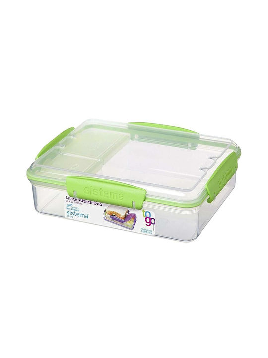 Sistema Microwave Plastic Lunch Box Green 975ml
