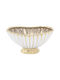 Decorative Ceramic Cup 27x18x14 Cm White Gold Keskor 63053