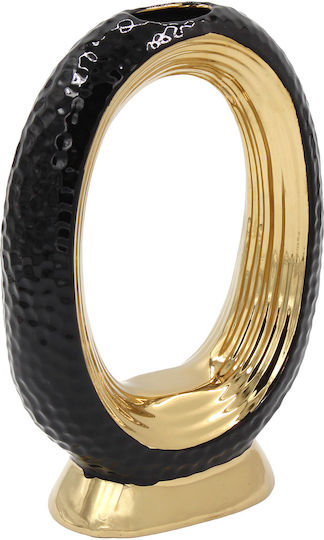 Keskor 63060 Keramik Tischdekoration 16,5×7×25 cm Schwarz Gold