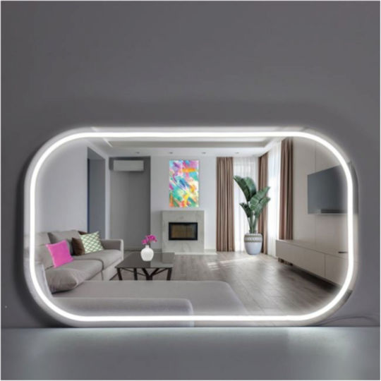 J4891D30013 Καθρέπτης Ορθογώνιος Λευκός & LED Φωτισμό 30x50cm