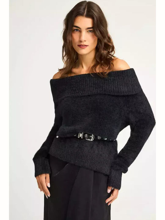 Funky Buddha Damen Pullover Rollkragen Black