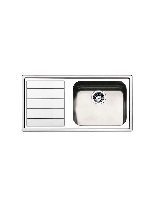 Apell Ένθετος Νεροχύτης Δεξιός Inox Σατινέ Μ100xΠ50cm Ασημί