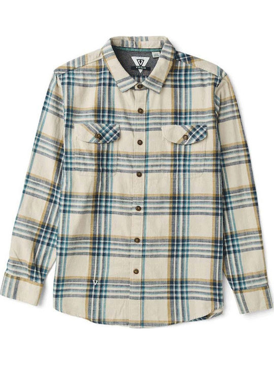 Cu mânecă lungă Flanel Cămașă Carou Beige