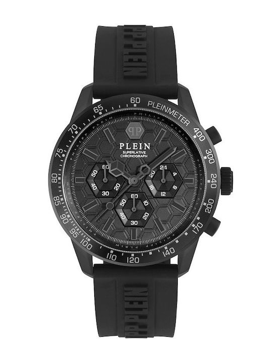 Philipp Plein Pleinmeter Superlative Chrono Ръчен Часовник На Батерия С Каучукова Каишка Philipp Plein Pleinmeter Superlative Chrono Ръчен Часовник На Батерия С Каучукова Каишка