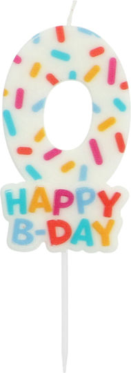 Birthday Candle Cozy Sprinkles Number 0 Multicolour Candle 7cm Kids Party
