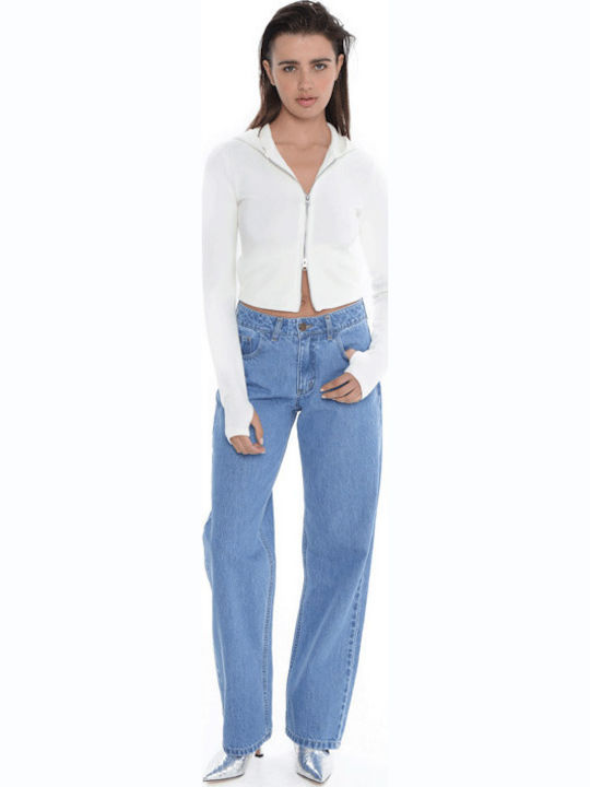 Γυναικείο Jean Παντελόνι σε Ίσια Γραμμή Mid Blue