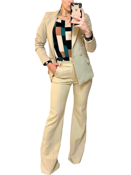 Damen Beige Set mit Hose