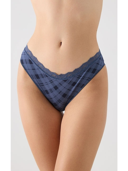 Minerva Fimelle Women's Brazil with Lace Blue