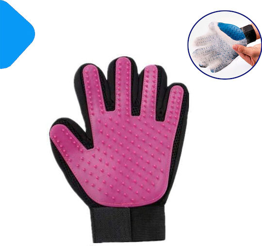 Coat Care Glove for Long-Haired Dogs for Coat Cleaning Pink