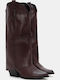 Leder Damenstiefel Cowboy Burgundisch