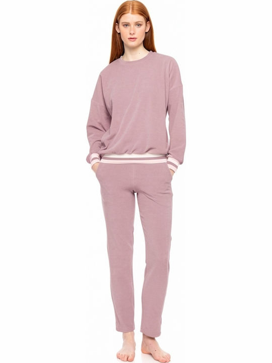 Pink Label Χειμερινό Γυναικείο Σετ Πιτζάμας Dus...