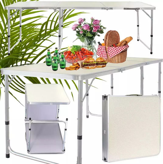 Verk Group Table for Camping Foldable in Case 180x60cm Beige