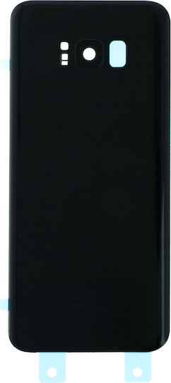 Battery Cover Battery Door + Battery Door Adhesive + Back Camera Lens Bezel Camera Lens Black for Galaxy S8+