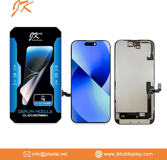 Οθόνη OLED Jk Hard mit Touch-Mechanismus für Apple iPhone 16 (Schwarz)