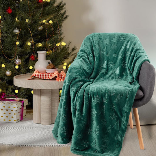 Das Home 1374 Κουβέρτα Fleece Καναπέ 130x170εκ. Green