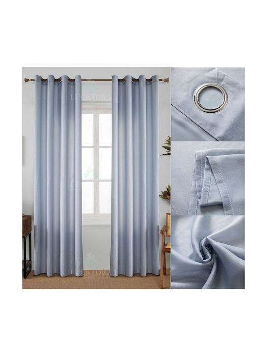 Lucktora Curtain with Grommet Blue LCT-11860 140x290cm