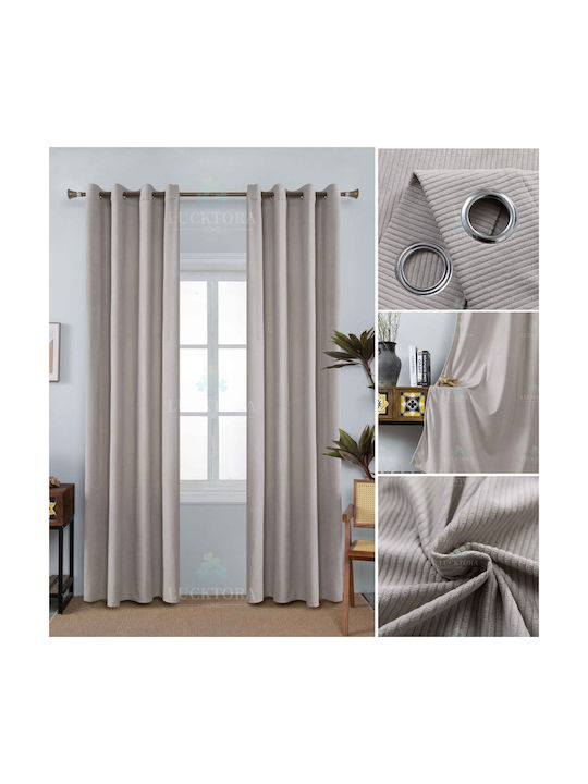 Lucktora Vorhang mit Grommet Beige LCT-11564 140x260cm