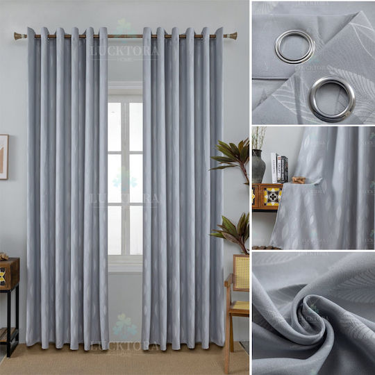 Lucktora Vorhang mit Grommet Gray LCT-11544 140x270cm