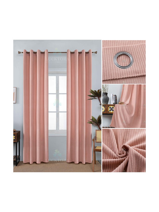 Lucktora Curtain with Grommet Pink LCT-11565 140x260cm