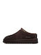 Closed-Toe Leather Women's Brown Slippers
