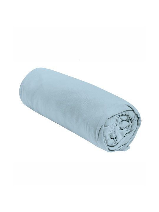 Kentia Suave 19 Baby Sheet Crib Cotton Fitted Light Blue 70x140cm