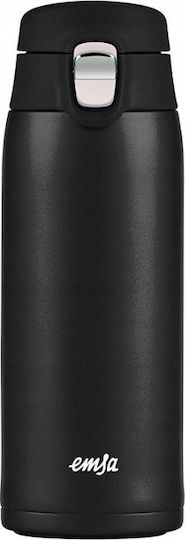 Emsa Handled Tumbler Thermos Plastic 400ml Black with Straw and Handle