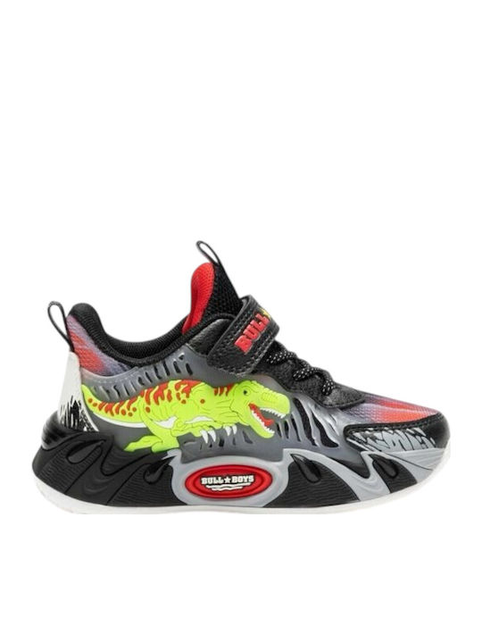 Bull Boys Παιδικά Sneakers High με Φωτάκια Μαύρα