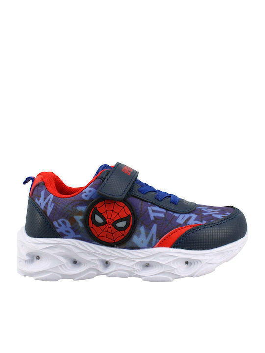 Kids Sneakers with Hoop & Loop Closure and Blue Lights 29.M13168BLUE-1