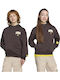Fleece Kids Sweatshirt with Hood Brown