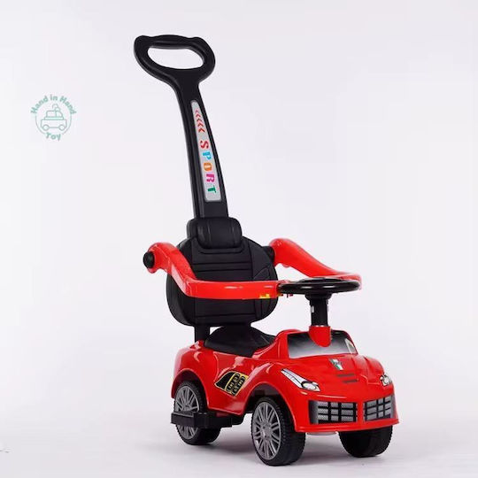 Car Ride On with Parental Handle for 12+ Months Red