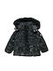 Kids' Quilted Jacket with Lining & Hood Black
