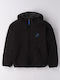 Kids' Quilted Jacket Double Sided with Hood Black