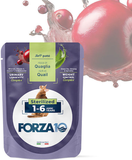 Forza10 Nassfutter für Erwachsene Katzen mit Wachtel 80gr