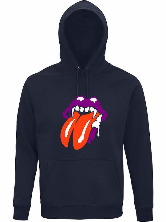 Unisex Organic Hoodie Rolling Stones Lips Horro...