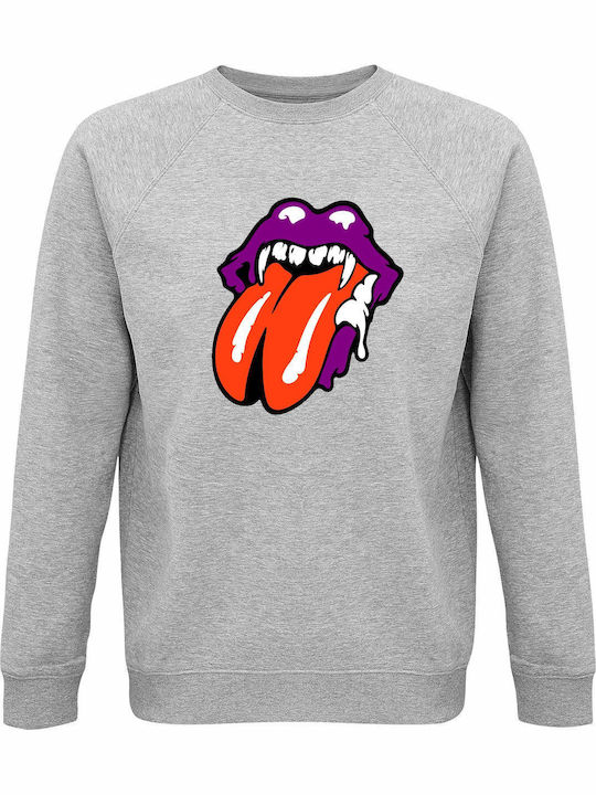 Unisex Organic Sweatshirt Rolling Stones Lips H...